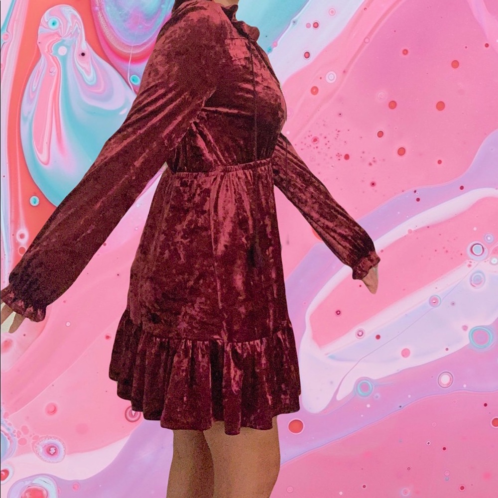 🌹🥀crushed velvet boho elastic waist w ruffle🥀🌹